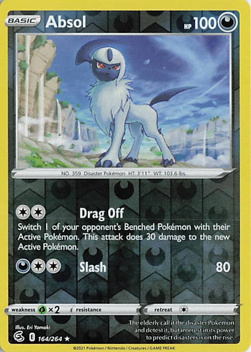 Absol Rare SWSH08: Fusion Strike 164/264 NM Reverse Holo
