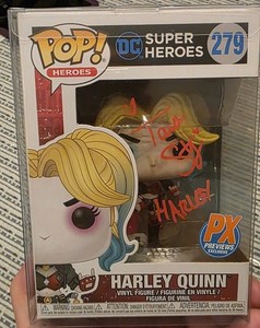 Tara Strong Autographed  Harley Quinn Pop Figure And Character Headshot