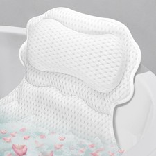 Bath Pillow, Relaxing Bath Pillows for Tub Neck and Back Support Soft 4D Brea...