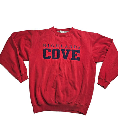 Camp David Highlands Cove Red Crewneck Sweatshirt M   Distressed/Damaged