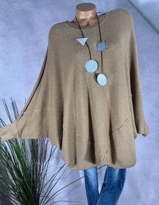 Oversized sweater women's long sweater wide casual one size camel brown