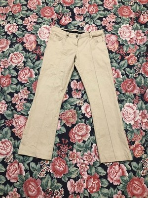 FRED PERRY Womens Straight Chino Trousers Cotton USA 8 Luxury Distressed Faded