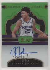 2017-18 Select Rookie Signatures Neon Green Prizm 54/65 Justin Jackson Auto s3g