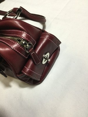 Vintage COACH 8A10 Soho Satchel Mini Boston Bag Handbag Bordeaux