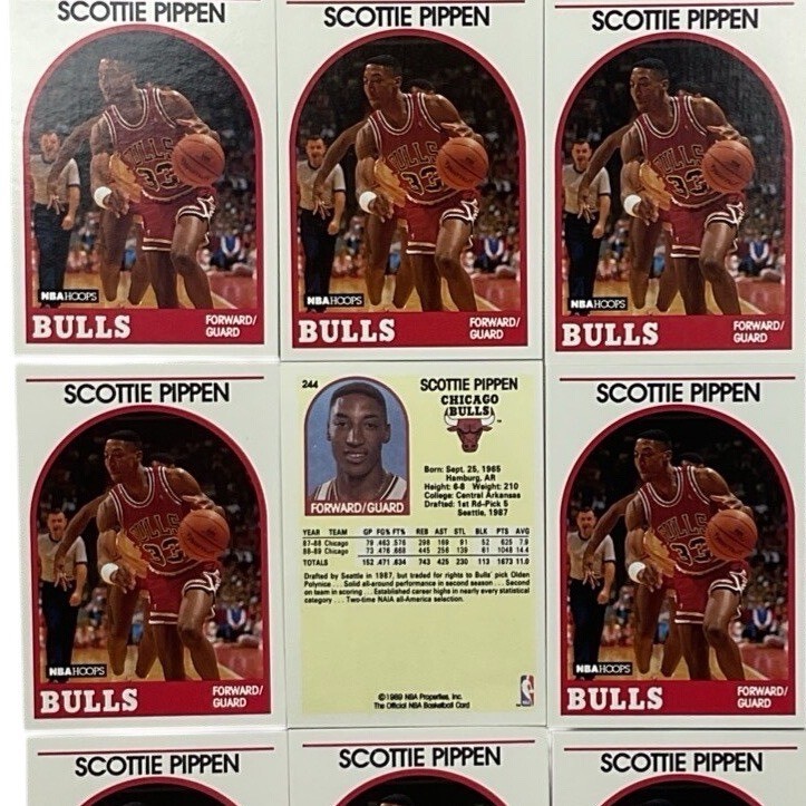 Scottie Pippen 1989-90 NBA Hoops Card #244 Chicago Bulls Lot of 50 Cards Mint