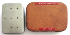 Vtg Perrine Aluminum Fly Box with 60+ Fishing Flies