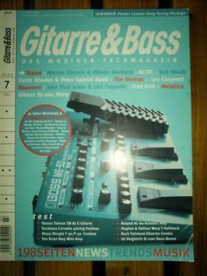 GITARRE & BASS 7-2003 -STAIND AC/DC METALLICA WASHBURN ORTEGA SANDBERG LAKEWOOD