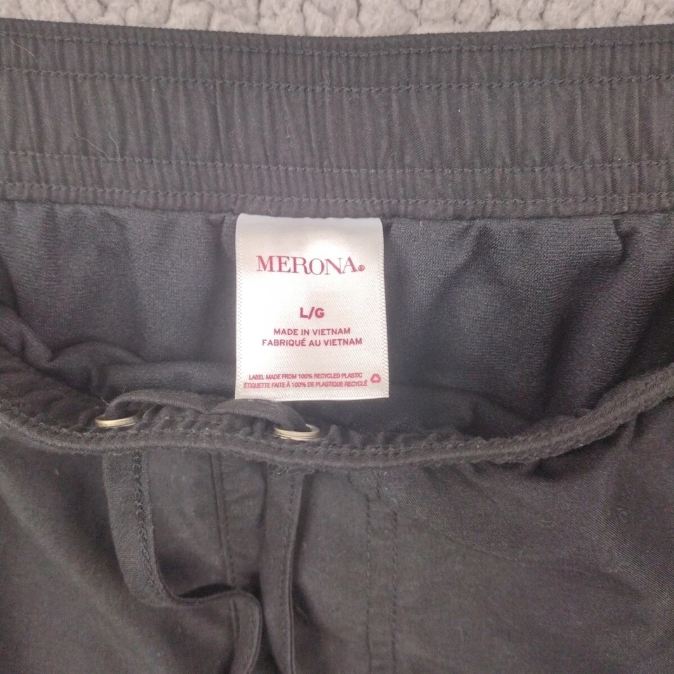 Pantalones Cortos Merona Para Mujer Grandes Negros Cordón Elastizados Transpirables Foto 4 de 4