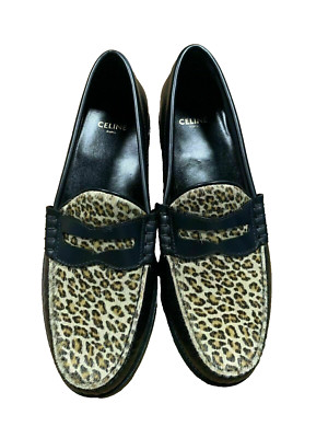 CELINE LUCO TIGER LEO LOAFERS SLIP ON LOAFERS MOCCASINS SHOES 36.5