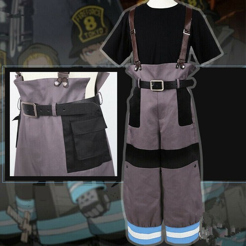 Uniforme de Bomberos de la Fuerza de Bomberos Shinra Kusakabe Cosplay Conjunto Unisex - Imagen 8 de 11