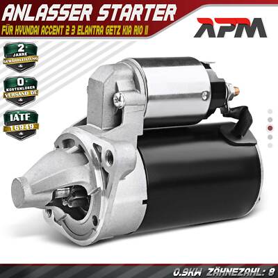 Anlasser Starter 0.9KW 8 Zähnez. AT für Hyundai Accent 2 3 Elantra XD Getz KIA