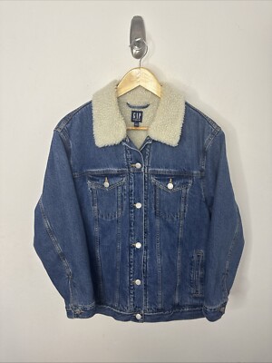 Gap Men XS Oversized Icon Sherpa Lined Denim Jean Jacket