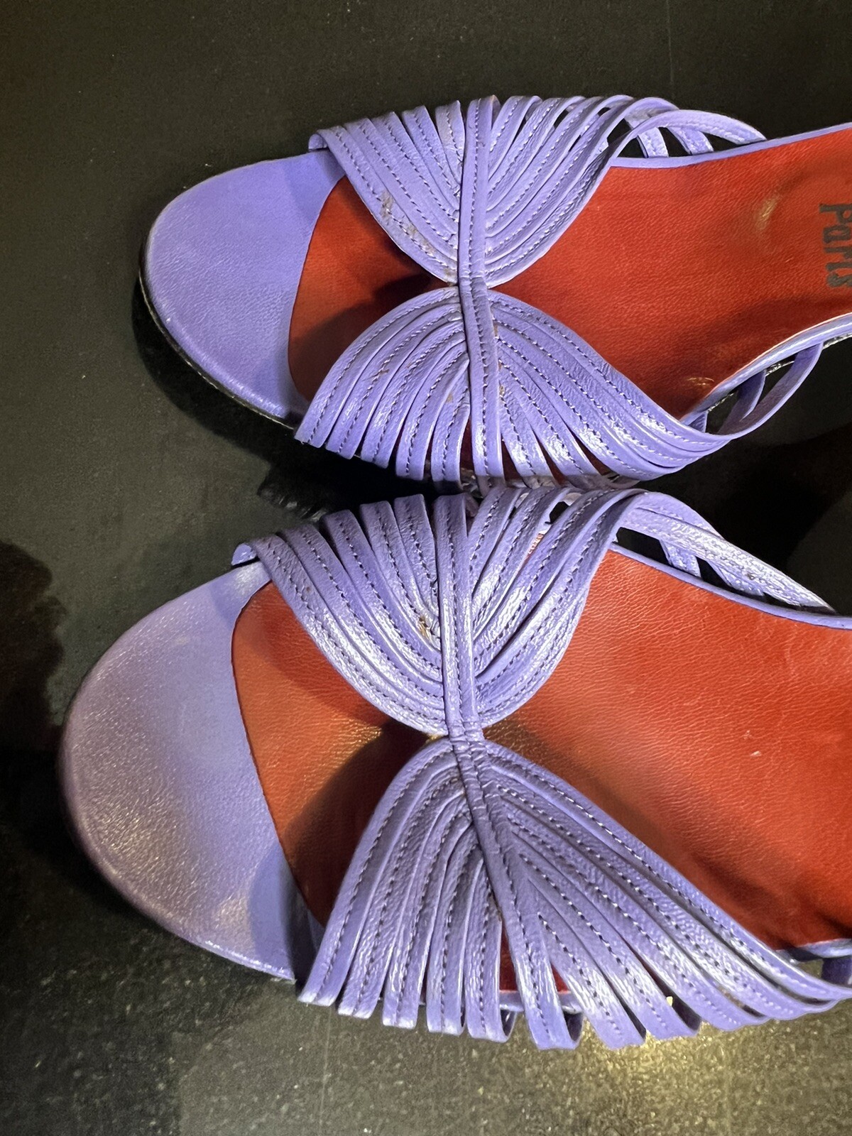 Tacchi Vintage YSL Yves Saint Laurent Pelle Vero Cuoio Made in Italy Taglia 8M