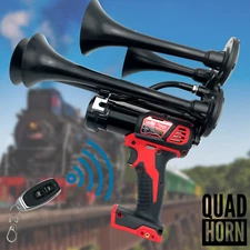 💥Milwaukee 18V impact Train Air Horn 4X QUADRUPLE  Loud Air Trumpet w/ remote