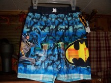 BATMAN BOYS SWIMMING TRUNKS BOARD SHORTS SIZE SMALL 6-7 POOL BEACH SHORTS NEW