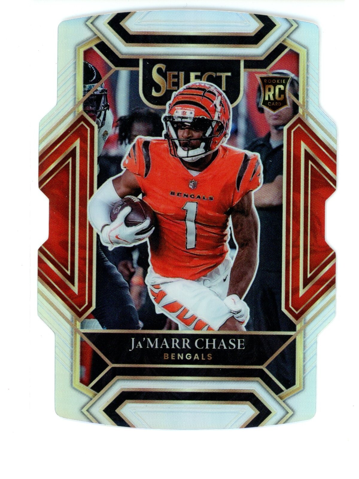 2021 Panini Select SILVER PRIZM Die Cut Ja'Marr Chase RC Bengals #247 CLUB LEVEL