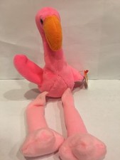 Pinky The Flamingo Ty Beanie Baby Style 4072. Rare, MWMT, P.V.C. Pellets  .