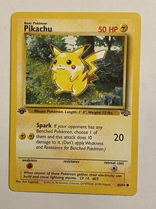 1st Edition Pikachu Pokemon Card 60/64 Jungle Set 1999 ...