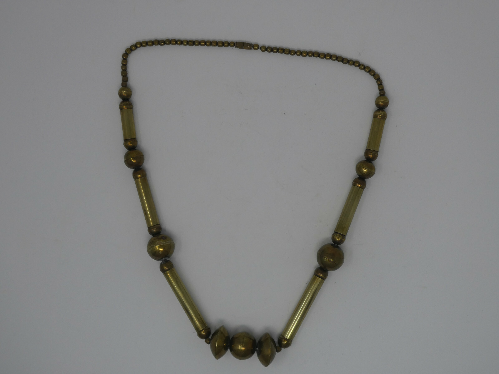 VINTAGE MODERNIST SOLID BRASS BARS & BALLS LINKS … - image 1