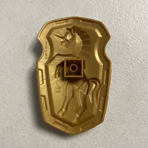 1x Lego Technic Knights' Kingdom Schild Pearl Gold dunkelgrün Pferd Schild - Bild 2 von 2