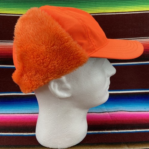Paramount Outdoors Earflap Hat Sz M Insulated Blaze Orange Hunting Cap Faux Fur - Picture 7 of 11