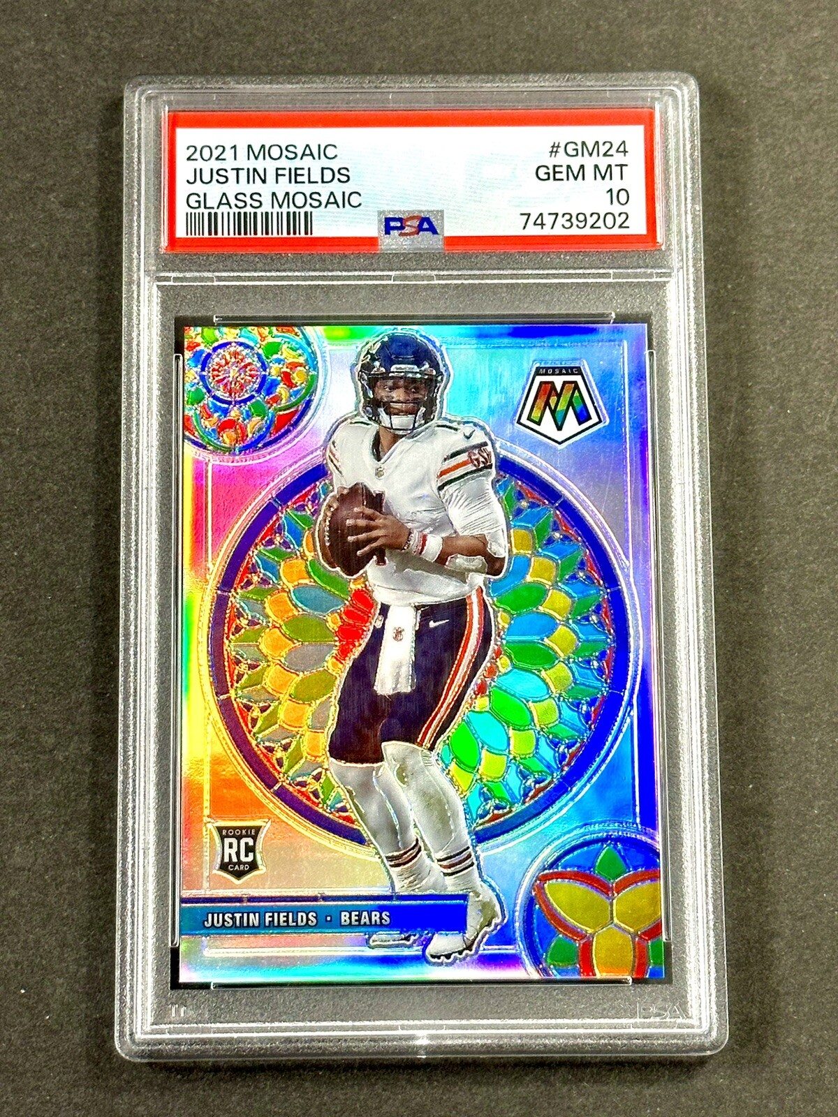 2021 Mosaic JUSTIN FIELDS Rookie Stained Glass Mosaic Prizm RC PSA 10 - LOW POP