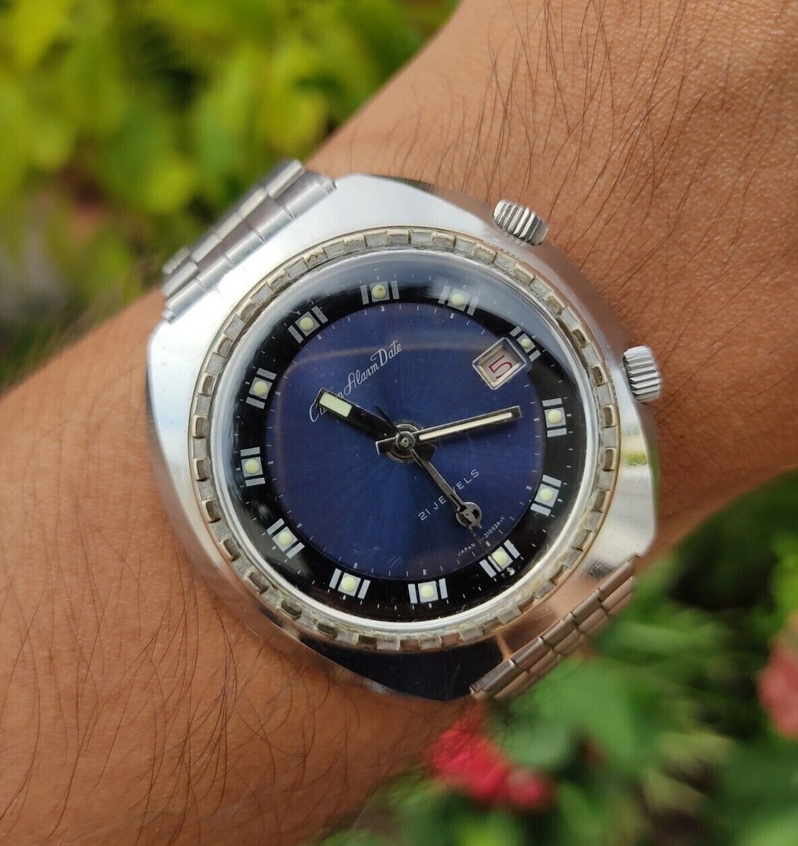Vintage Citizen Alarm Date Ref: 4-310055 Y Mens Watch Japan