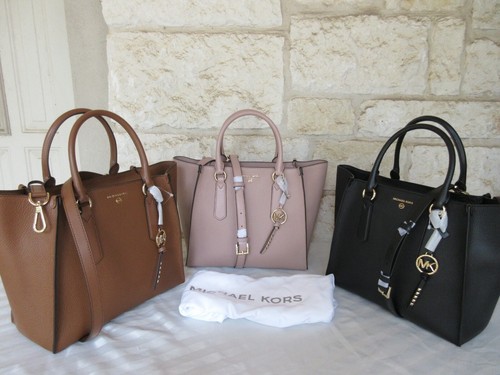 kris large pebbled leather satchel