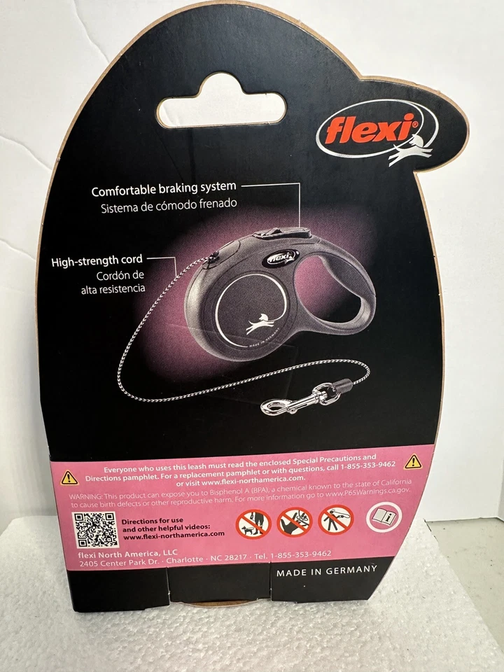 Flexi New Classic Cord Leash 10' ft Black for XS Dogs 18lbs max - Black - Image 2 of 2