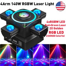 140W 4 Arm Laser Beam Moving Head Stage Lighting RGBW DJ Disco Party Light Show