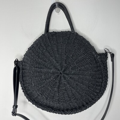 Beach Bag Round Straw Bag Black Abercrombie Fitch Large Straw