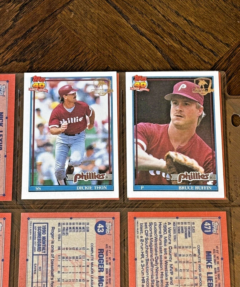1991 Topps Baseball Desert Shield Philadelphia Phillies Complete Team Set NM/MT! - Image 4 of 4