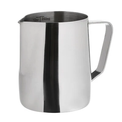QPRO Stainless Steel Milk Jug Frothing Frother Coffee Latte Pitcher 350ml Measure Cup