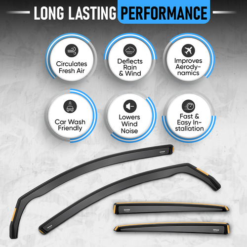 ISPEED Wind Deflectors for Ford Fiesta MK8 2017-2024 5-Door Hatchback 4pc Set - Picture 10 of 10