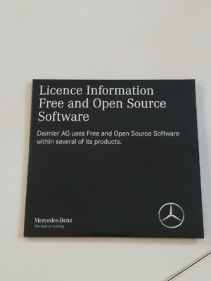 Mercedes-Benz License Information Free and Open Source Software A 447 827 41 00