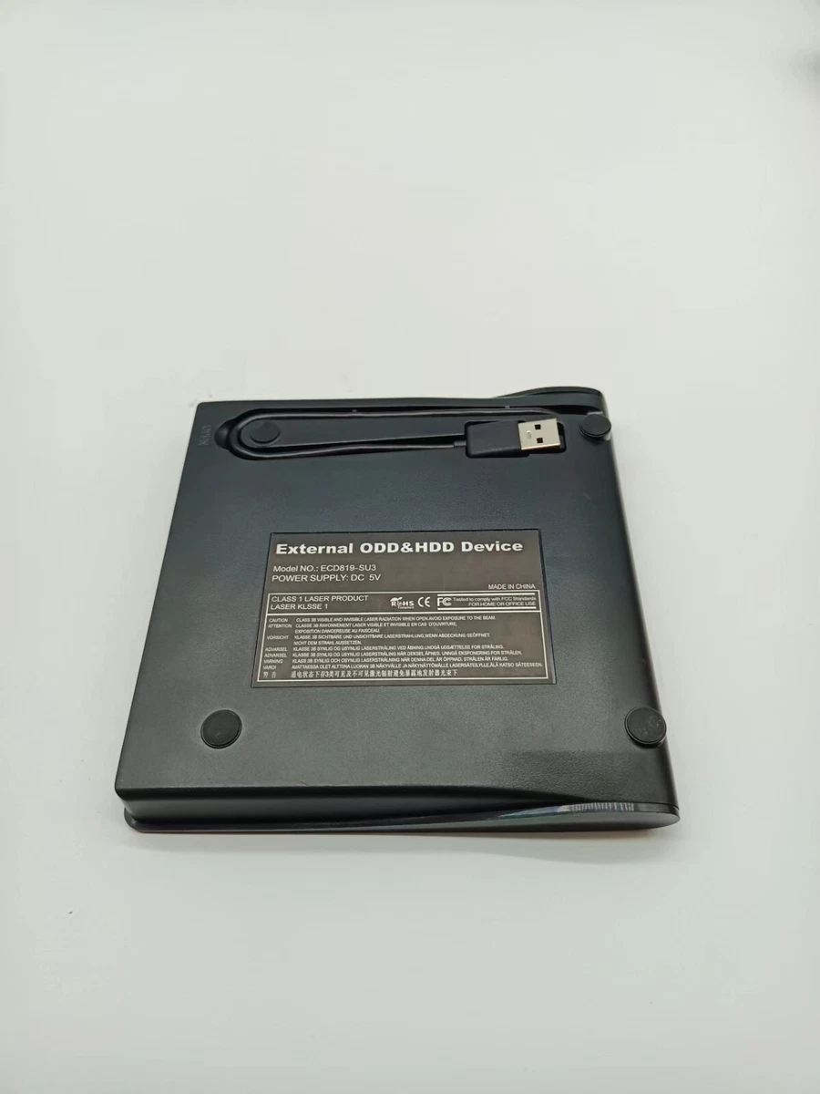 Pop-Up Mobile External DVD-RW USB 3.0 External ODD & HDD Device ECD819-SU3-black