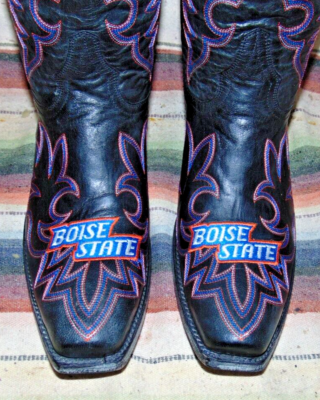 Mens Gameday Boise State College Black Leather Cowboy Boots  display picture 3