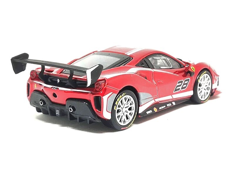 2020 FERRARI 488 CHALLENGE EVO #28 RED 1/43 DIECAST MODEL