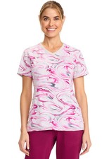 Marble Daze Cherokee Scrubs Infinity Mock Wrap Top CK608 MBDZ