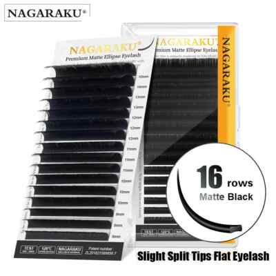 Nagaraku Eyelash 3D Extensions Lashes Matte Black False Eye Lash 16 Line Natural