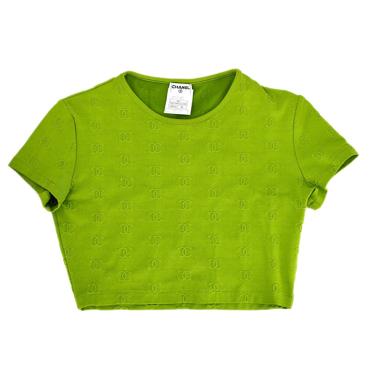 Chanel Cropped T-shirt Top Green 97P #38 XX90611 | eBay