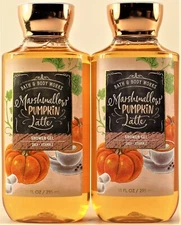 QTY 2 - Bath & Body Works MARSHMALLOW PUMPKIN LATTE Body Wash Shower Gel 10oz
