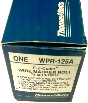Thomas & Betts WPR-125A E-Z Coder Wire Marker Refill Roll New (J)