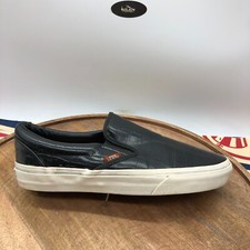 Vans Original Classic Croc Leather Black Slip-On Sneakers Mens 7.5 / Womens 9