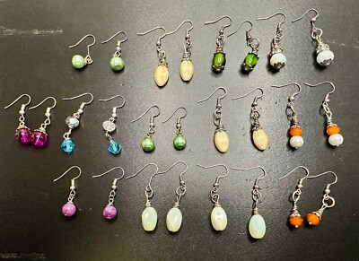 Lot Of 13 Costume Jewelry Pierced Earrings Dangle - Bead / Beaded