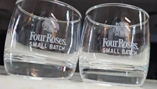 Four Roses Small Batch Bourbon Lowball Rocks Glasses (Set of 2)