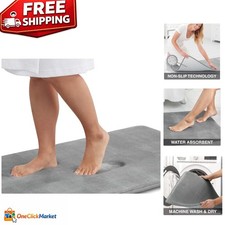 Soft High Pile Memory Foam Bath Mat 17" x 24" - Fast Drying Machine Washable
