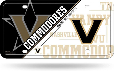 Vanderbilt University Commodores Metal License Plate Tag 12x6 Inch Split Design