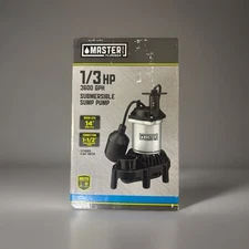 Master Plumber 1/3 HP 3600GPH Sump Pump 176958 Pentair
