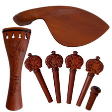 Carved Violinist Violin Accessories Parts set Beautiful Carving pegs Jujube wood